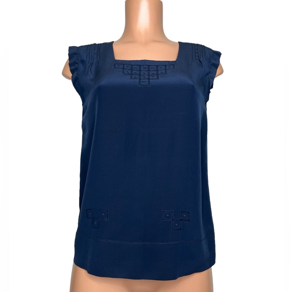 Vince 100% Silk Cap Sleeve Blouse